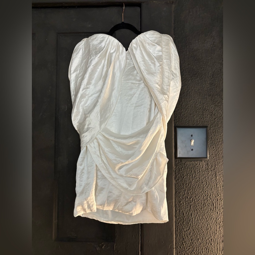 Elegant White Off The Shoulder Strapless Dress